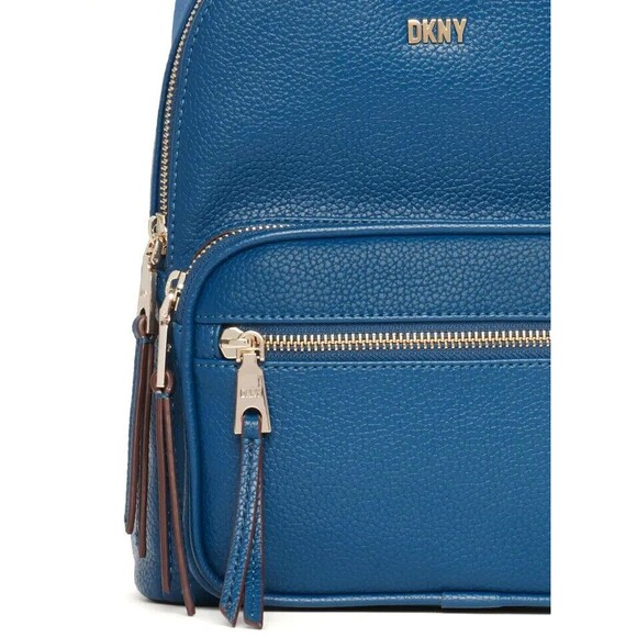 New DKNY Maxine Backpack Leather Light Midnight Blue - Picture 4 of 4